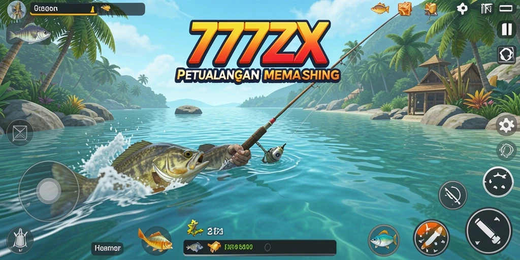 Screenshot gameplay 777ZX menampilkan aksi memancing yang seru dan interaktif.