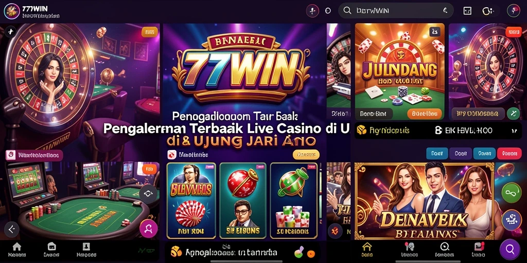Tampilan gameplay Live Casino yang memukau dan interaktif di 77WIN.