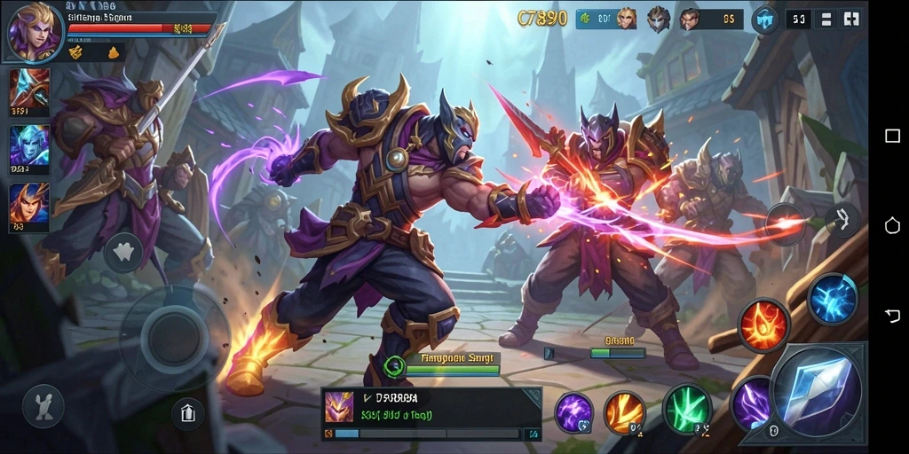 Tangkapan layar C7890 menampilkan pertempuran yang intens di arena MOBA.
