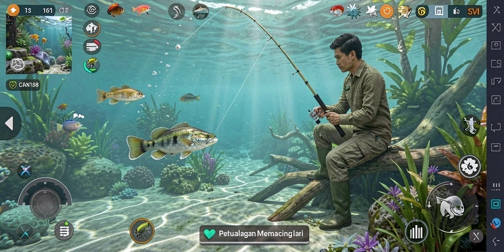 Tangkapan ikan mengagumkan dalam gameplay CANVA168.