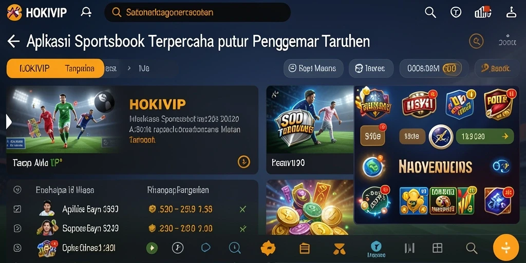 Tampilan antarmuka HOKIVIP dengan berbagai pilihan taruhan yang menarik.