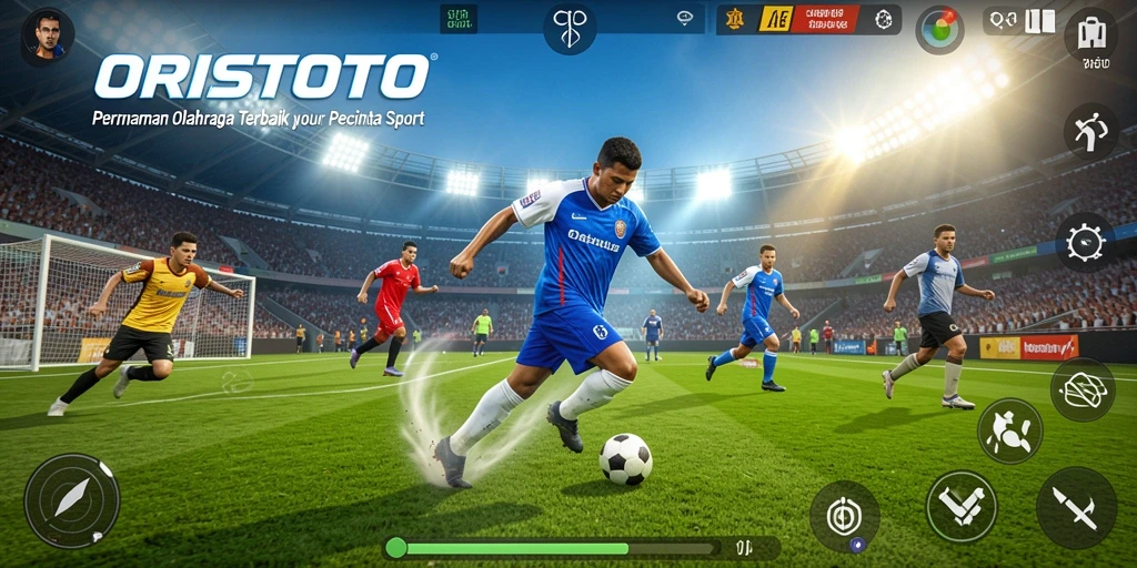 Tampilan permainan ORISTOTO yang menampilkan aksi seru olahraga.