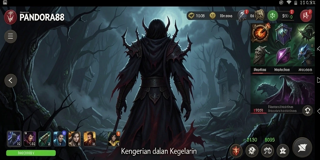 Screenshot gameplay PANDORA88 menampilkan suasana mencekam dari lokasi menyeramkan.