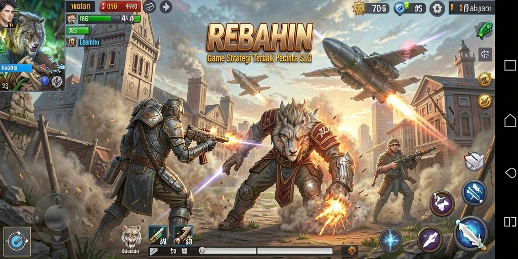 Tampilan gameplay REBAHIN dengan strategi mendalam dan grafis menawan.