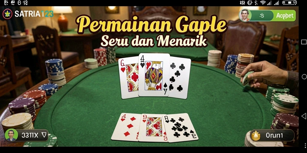 Tangkapan layar SATRIA123 menampilkan gameplay seru dan interaktif Gaple.