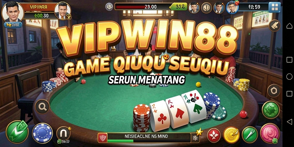 Screenshot utama VIPWIN88 menampilkan intensitas permainan QiuQiu.